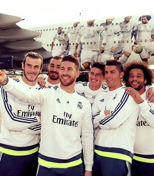 Real Madrid players taking a selfie