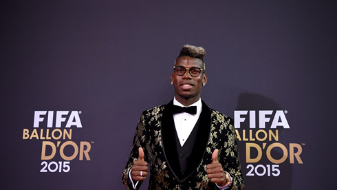 Paul Pogba suited up for the FIFA Ballon d'Or 2015 ceremony