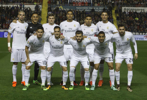 Real Madrid starting eleven against Levante, in March of 2016