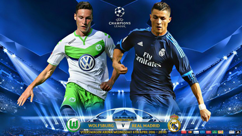 Wolfsburg vs Real Madrid poster, UCL 2015-2016, Draxler vs Ronaldo