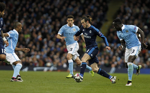 Gareth Bale in action in Manchester City vs Real Madrid