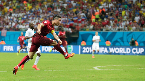 Cristiano Ronaldo shooting power in a game for Portugal