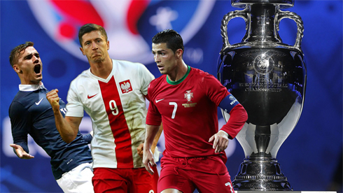 EURO 2016 Griezmann, Lewandowski and Ronaldo wallpaper
