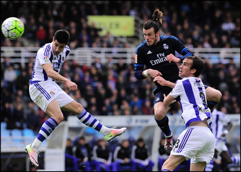 Gareth Bale header goal in Real Sociedad 0-1 Real Madrid