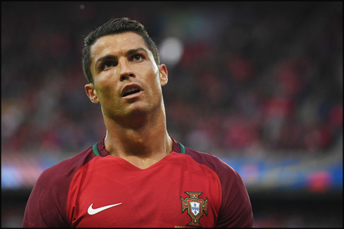 Cristiano Ronaldo after missing the penalty-kick in Portugal 0-0 Austria in the EURO 2016