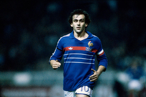 Michel Platini playing for France at the EURO 1984