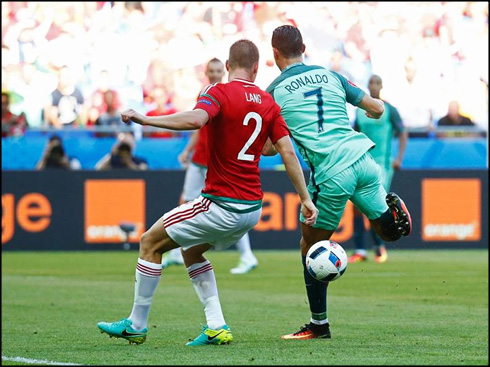 Cristiano Ronaldo backheel goal in the EURO 2016, in Hungary vs Portugal