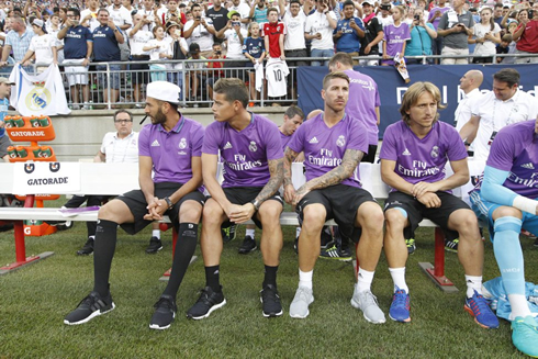 Benzema, James Rodríguez, Sergio Ramos and Modric on the bench for Madrid