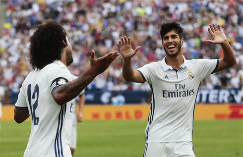 Marcelo and Marco Asensio in Real Madrid in 2016