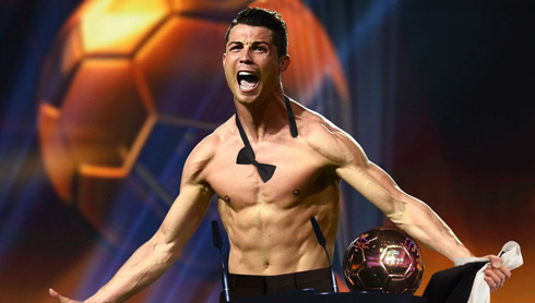 Cristiano Ronaldo funny celebration at the FIFA Ballon d'Or