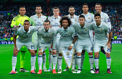 Real Madrid lineup vs Legia Warsaw in the Champions League 2016-2017