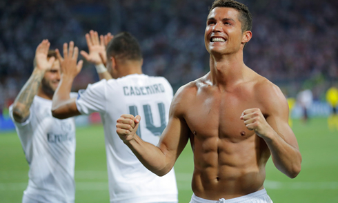 Cristiano Ronaldo shirtless in 2016