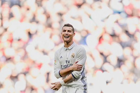 Cristiano Ronaldo reaction during a Real Madrid game in 2016