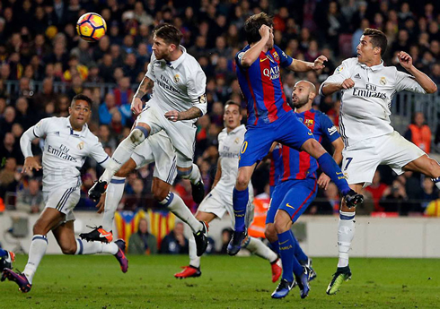 Sergio Ramos header goal in Barcelona 1-1 Real Madrid in 2016