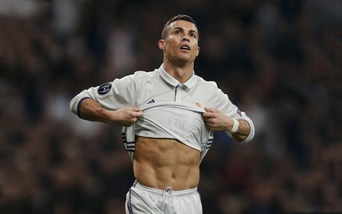 Cristiano Ronaldo shows his abs against Dortmund in 2016