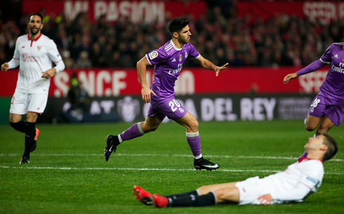 Marco Asensio scores again against Sevilla, in 2017