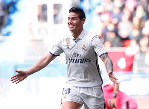 James Rodríguez scores for Real Madrid in 2017