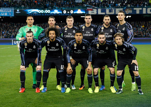 Real Madrid starting lineup vs Napoli in the Champions League 2017 campaign