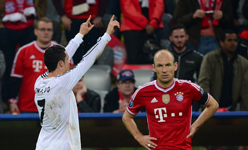 Arjen Robben and Cristiano Ronaldo in Champions League clash