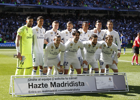 Real Madrid lineup vs Alavés in 2017