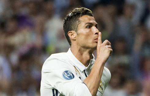 Cristiano Ronaldo demanding respect after scoring