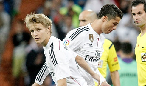 Martin Odegaard and Cristiano Ronaldo in Real Madrid