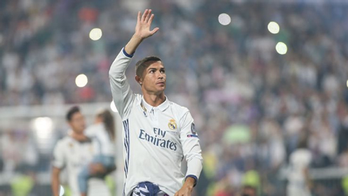 Cristiano Ronaldo waving goodbye to Real Madrid fans