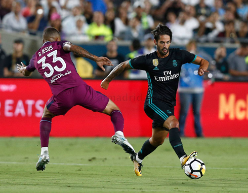 Isco in action in Real Madrid 1-4 Man City in 2017