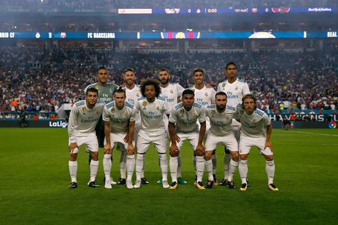 Real Madrid starting eleven vs Barcelona in El Clasico in Miami in 2017