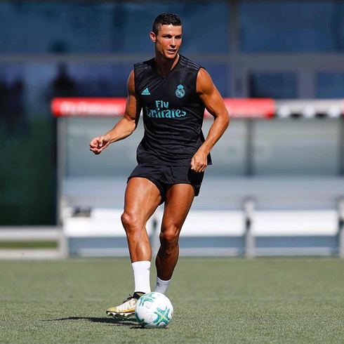 Cristiano Ronaldo in practice for Real Madrid in August of 2017