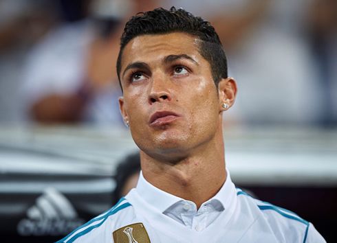 Cristiano Ronaldo looking distracted