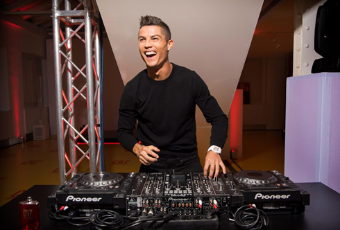 Cristiano Ronaldo playing DJ at his own fragance launch party