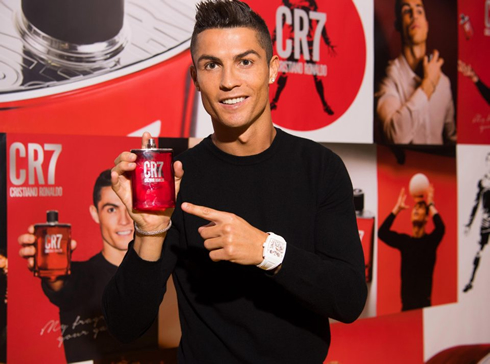 Cristiano Ronaldo shows his new CR7 fragance