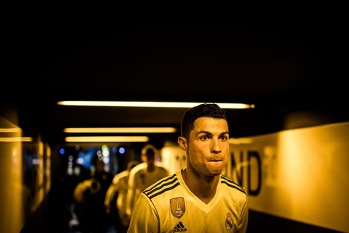 Cristiano Ronaldo walking the in the Bernabéu tunnels heading to another game for Real Madrid