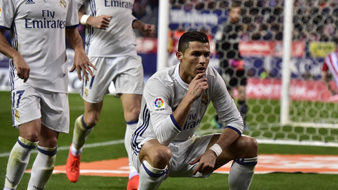 Cristiano Ronaldo iconic celebration at the Calderon