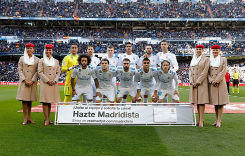 Real Madrid starting eleven vs Barcelona at the Bernabéu