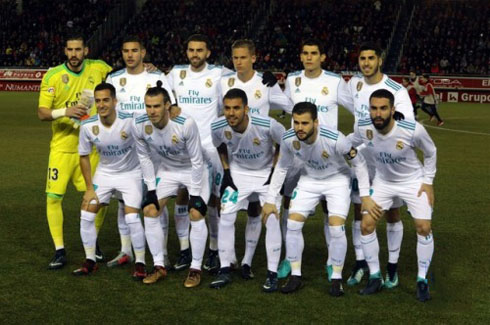 Real Madrid starting lineup vs Numancia for the Copa del Rey first leg fixture in 2018