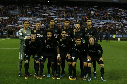 Real Madrid starting eleven vs Celta de Vigo in January of 2018