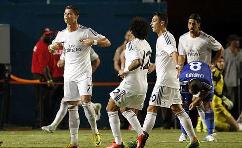 Ronaldo celebration after scoring against Chelsea