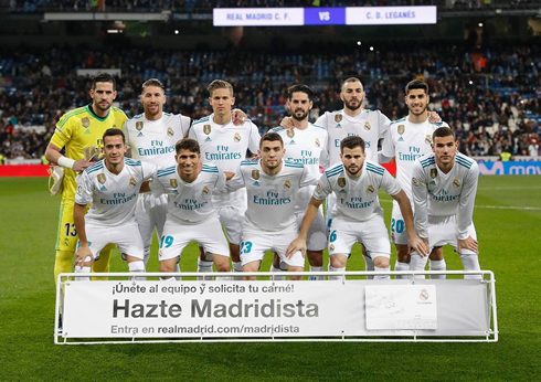 Real Madrid starting eleven vs Leganés in the Copa del Rey in 2018