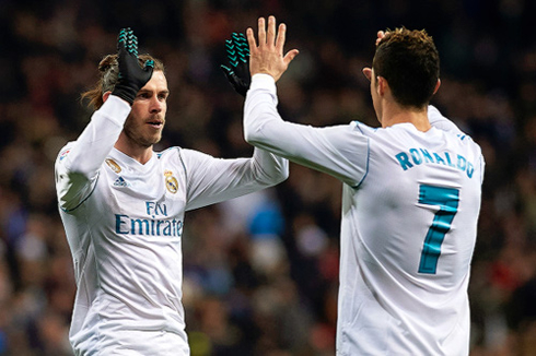 Gareth Bale and Cristiano Ronaldo in Real Madrid vs Real Sociedad in 2018