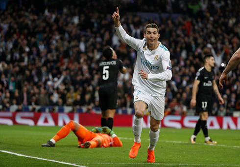 Cristiano Ronaldo scores in Real Madrid 3-1 PSG in 2018