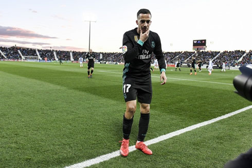 Lucas Vázquez playing in Leganés vs Real Madrid in 2018