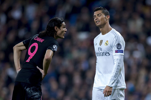 Cavani vs Cristiano Ronaldo in Real Madrid vs PSG
