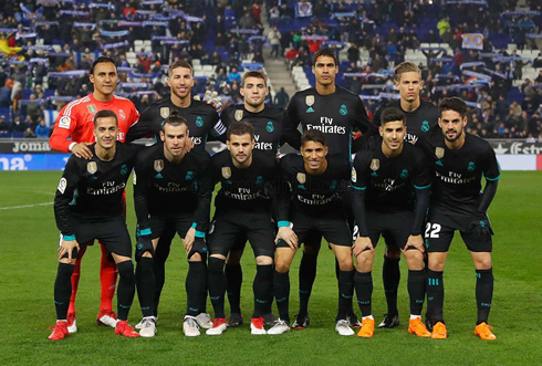 Real Madrid starting eleven vs Espanyol in February of 2018