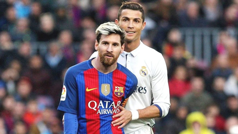 Messi and Ronaldo in El Clasico in La Liga
