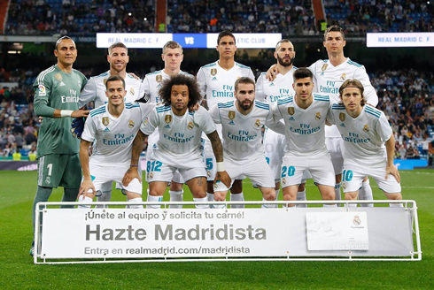Real Madrid lineup vs Athletic Bilbao in 2018