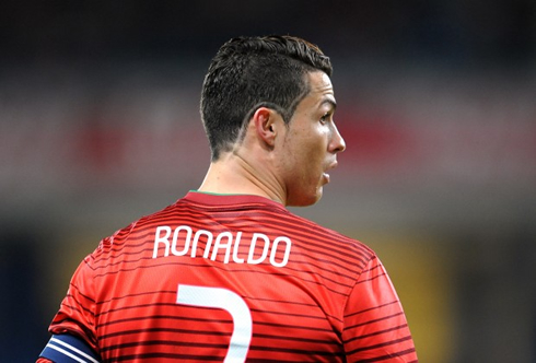 Ronaldo playing for Portugal in the World Cup