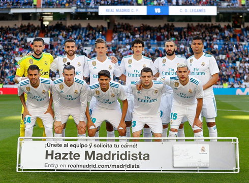 Real Madrid lineup vs Leganés in 2018