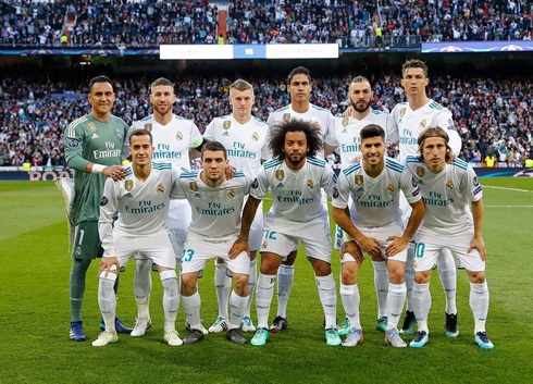 Ronaldo in Real Madrid lineup vs Bayern Munich in May of 2018